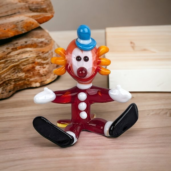 Vintage Glass Clown Figurine - Artistic Collectible Décor