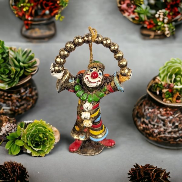 1985 Ron Lee Gold Plated Metal Clown Juggling Balls Figurine - Collector's Piece (Missing Base)