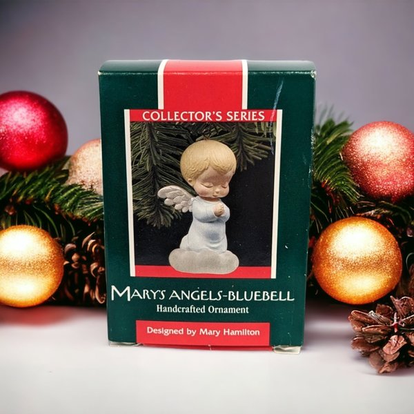 Vintage 1989 Hallmark Mary's Angels Bluebell Ornament - Timeless Collectible Holiday Decor