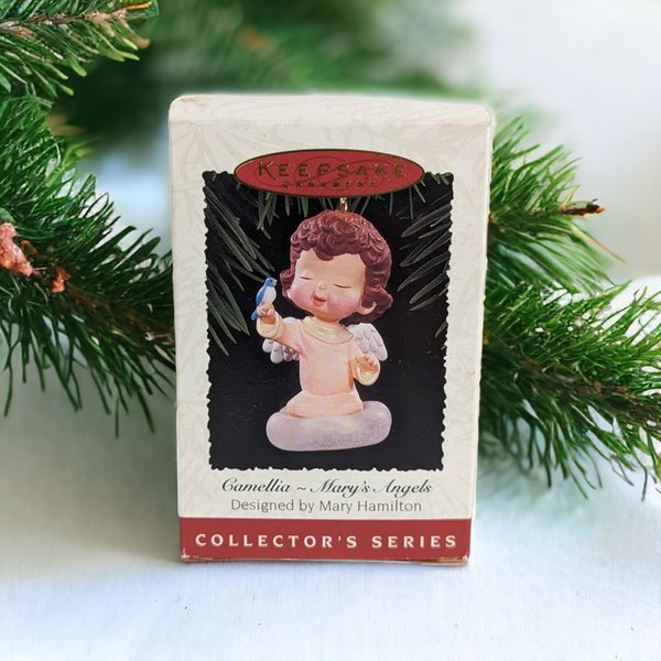 1995 Hallmark Mary's Angels Camellia Ornament - Vintage Collectible Holiday Decor