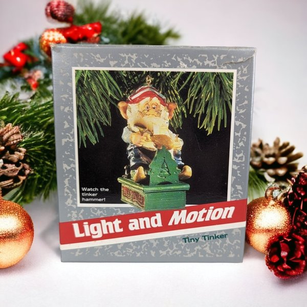 Charming 1989 Hallmark Tiny Tinker Light and Motion Ornament - Vintage Holiday Collectible
