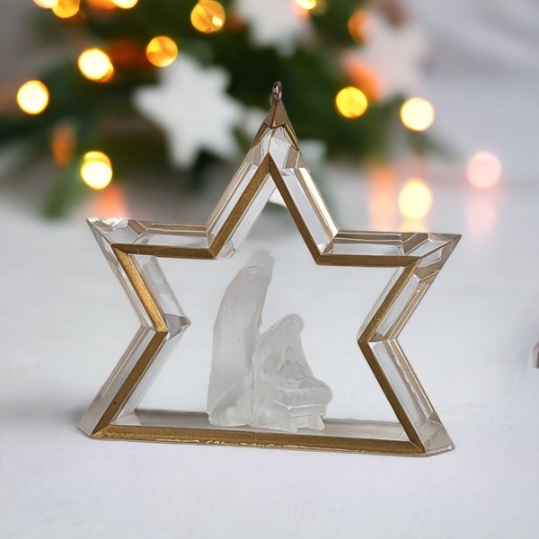 1988 Hallmark Miniature Creche Acrylic Ornament - A Nativity in Miniature