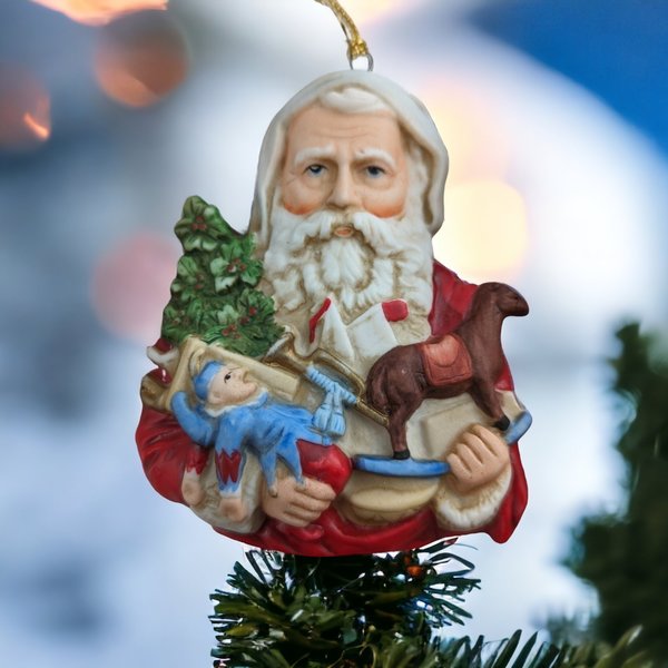 Enesco Old World Santa Ceramic Ornament