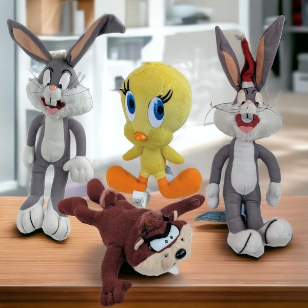 Collectible Looney Tunes Plush Toys Set: Bugs Bunny, Tweety and Taz