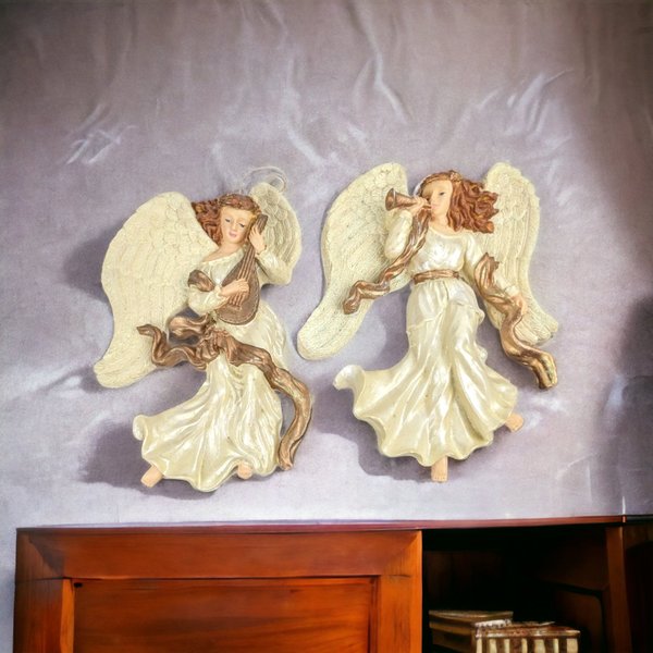 Vintage Styrofoam Angel Wall Hangings - Heavenly Home Decor Duo
