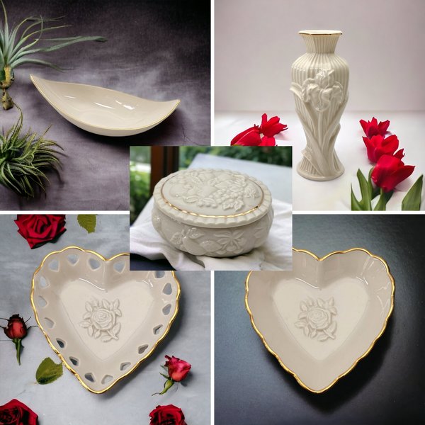 Lenox Cream Colored Vase or Trinket Dish, Your Choice