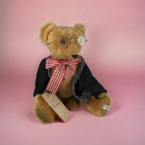 Carousel Vintage Professor Bear with Glasses, Signed Collectible