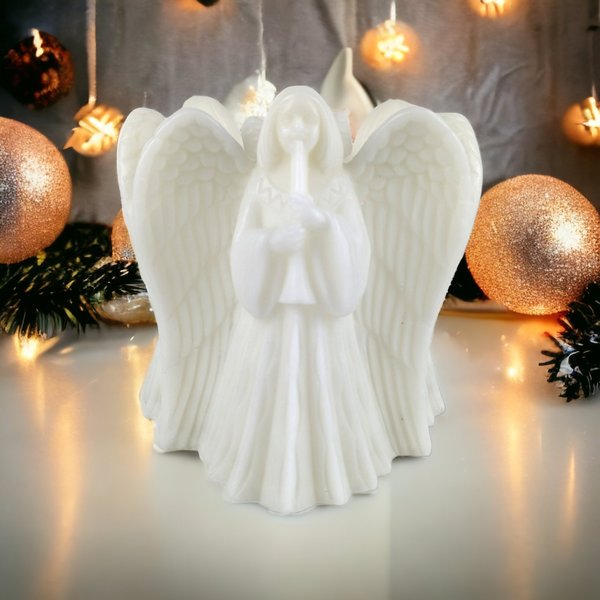 Exquisite Vintage Emperor Art Large Angel Candle - Timeless Elegance and Serenity