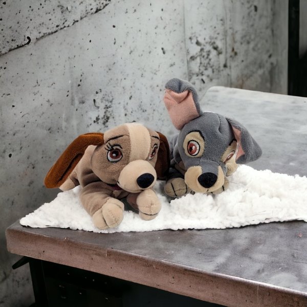 Vintage Lady and the Tramp Beanbag Toys - Disney Collectible Duo