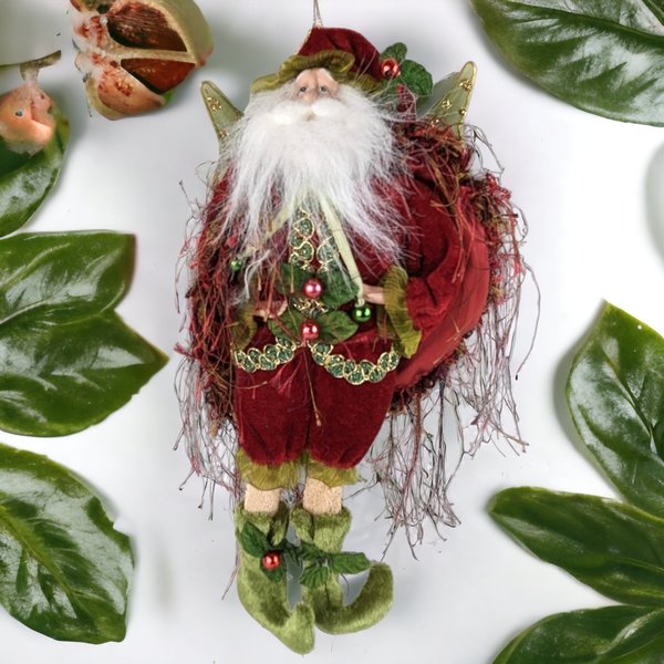 Charming Vintage Fairy Santa Ornament: Timeless Holiday Elegance