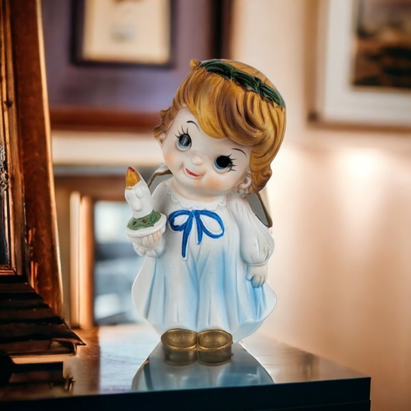 Vintage Porcelain Angel Nightlight - A Timeless Glow