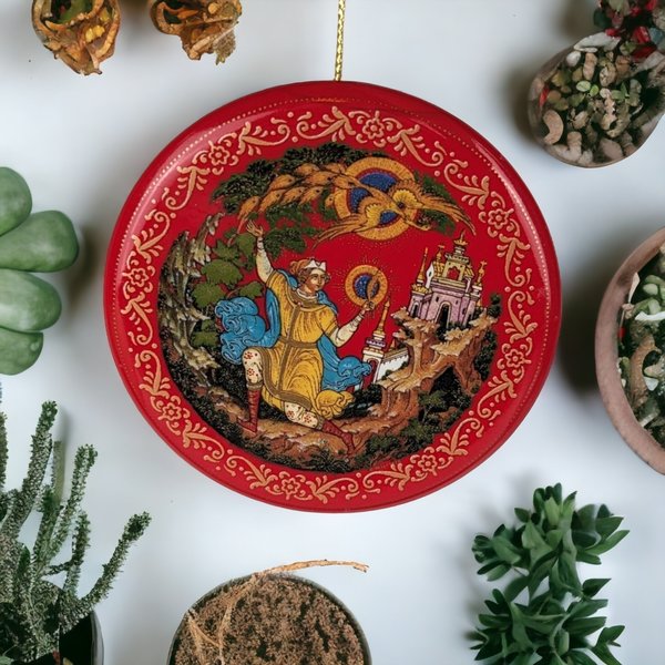 Tianex Russian Legends Firebird Porcelain Ornament: Exquisite Holiday Elegance