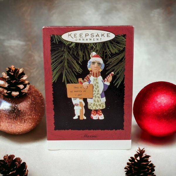 Vintage 1996 Hallmark Maxine Ornament - "This is as Merry as I Get" - Collectible Holiday Humor Decoration