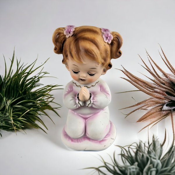 Vintage Lefton 6626 Girl Praying Nightlight