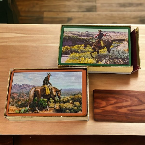 Vintage Congress Cowboy Playing Cards - Set of 2 Decks for Classic Card Game Enjoyment