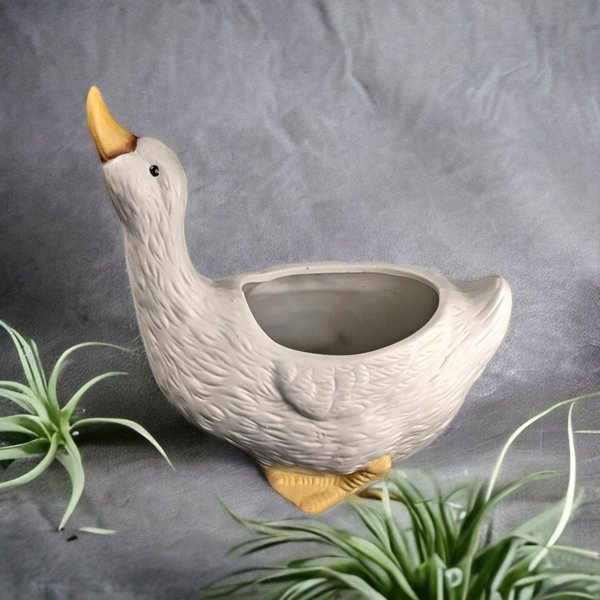 Vintage Porcelain Goose Plant Holder