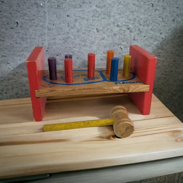 Vintage Playskool Cobblers Bench - Timeless Wooden Toy and Creative Play Set
