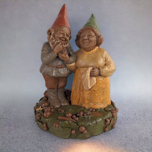 1983 Tom Clark Martha and Jay 8" Sculpture - Signed Vintage Collectible Gnome Couple
