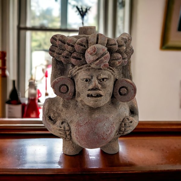 Vintage Clay Vessel | Moche Inspired Design | Ancient Art Style | Unique Decor | History Buff Gift
