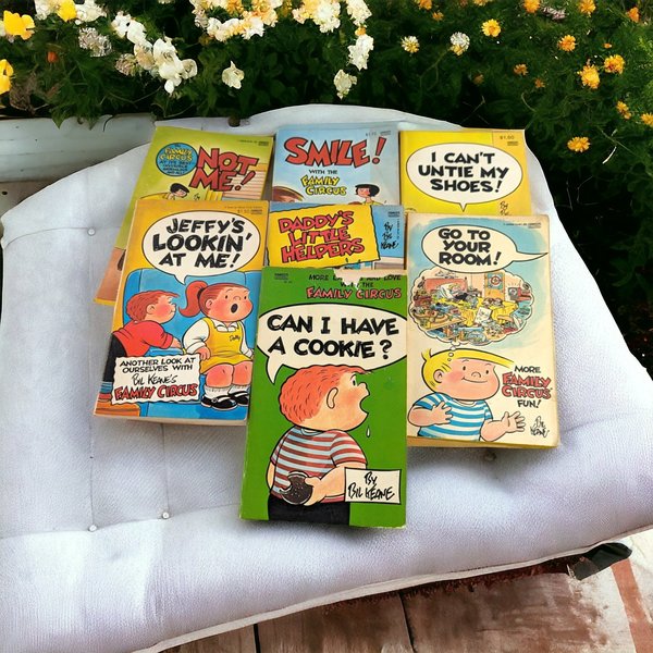 Set of 7 Vintage Family Circle Softcover Comic Books by Bill Keane | Classic Family Humor | Collectible