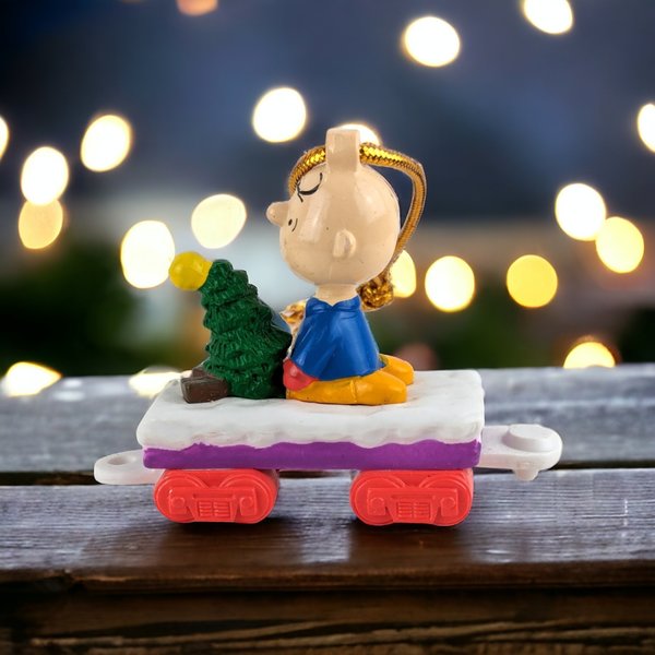 Vintage Peanuts Charlie Brown Train Ornament Piece