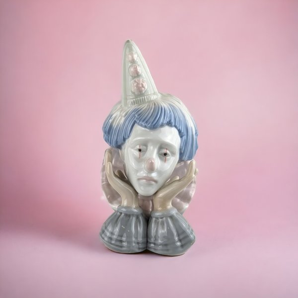 Vintage Ceramic Sad Clown Figurine