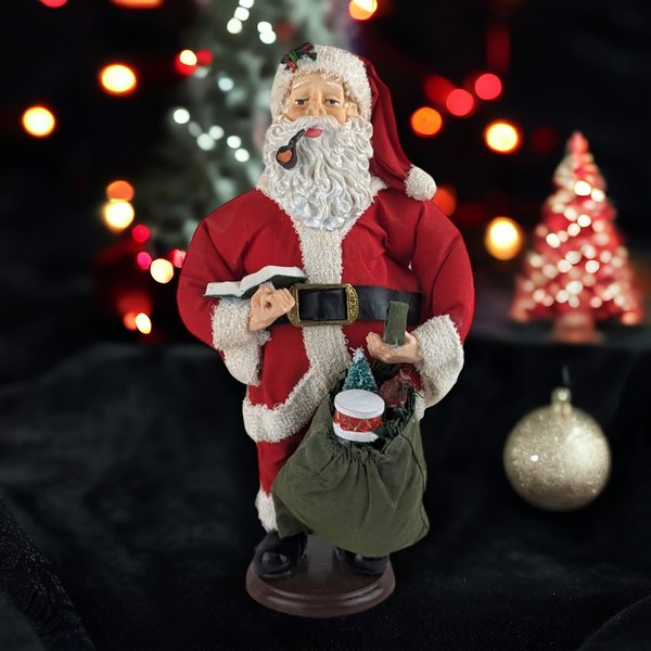 Vintage 10" Santa Figure, Stiff Fabric