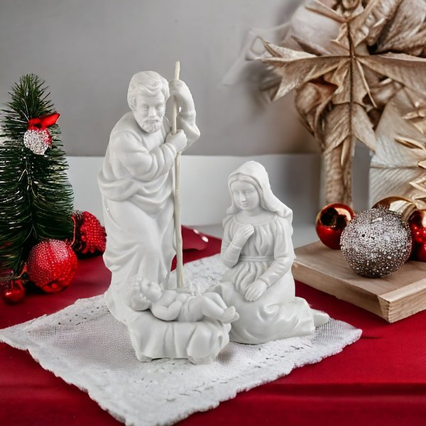 Vintage 1981 Avon Nativity Figures | Joseph, Mary and Baby Jesus | White Porcelain Nativity Set | Christmas Decor | Collectible Avon