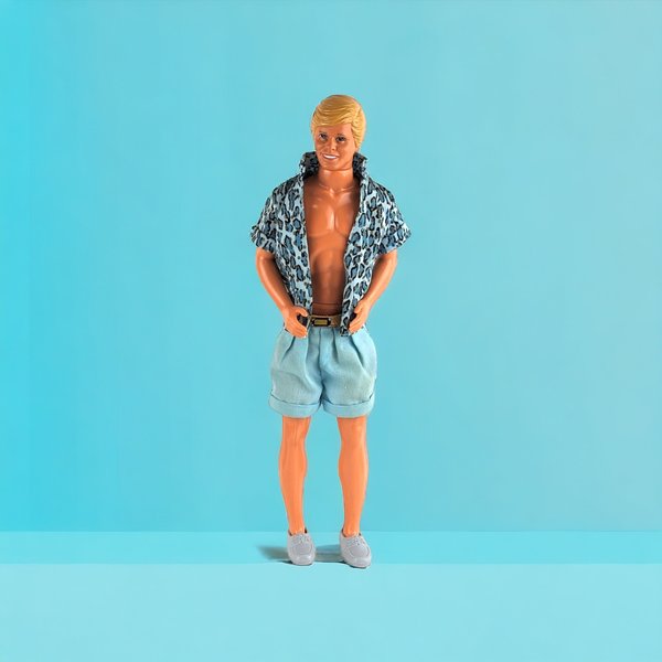Vintage Blonde Ken Doll with Blue Outfit
