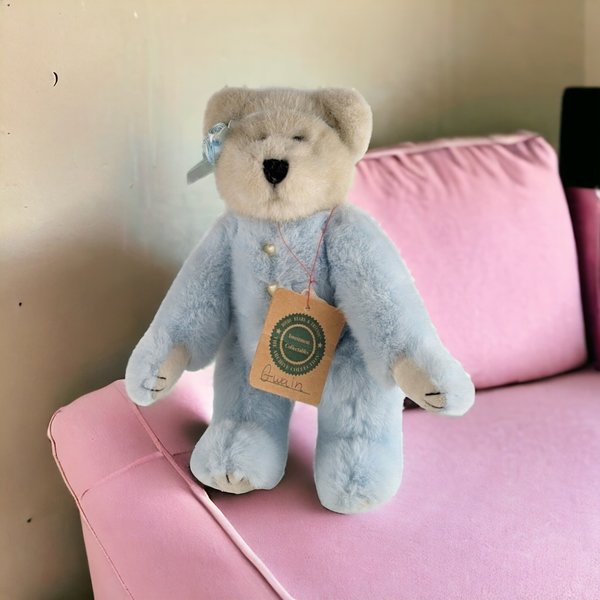 Vintage Boyds Bears "Gwain" 11" Plush Bear in Blue