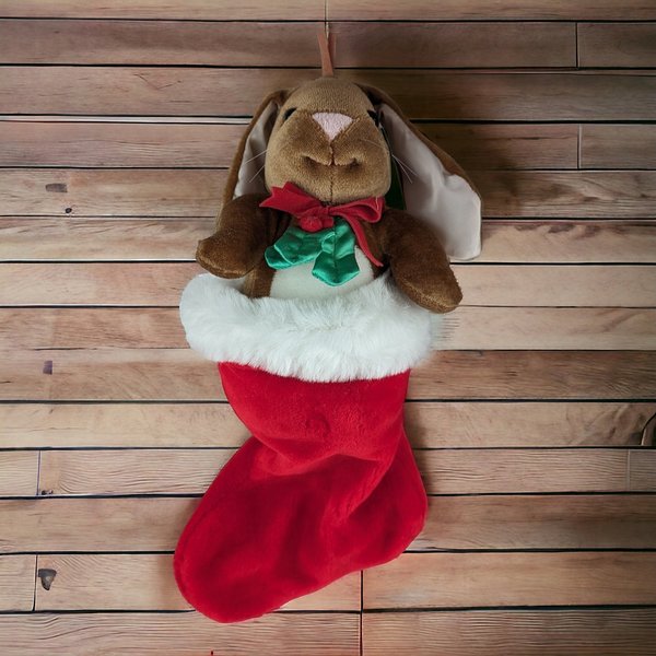 Vintage Plush Velveteen Rabbit in Stocking