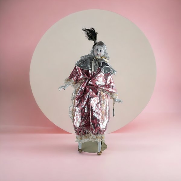 1992 Brinn's Harlequin Doll in Pink