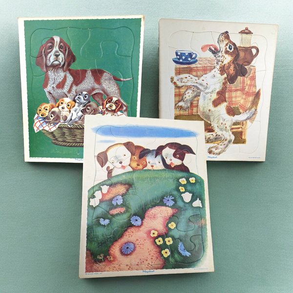Set of 3 Vintage Playskool Dog Puzzles