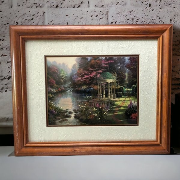Vintage Thomas Kinkade "The Garden of Prayer" Framed Print | Inspirational Wall Art |  Home Decor | 16.5" x 13.5"