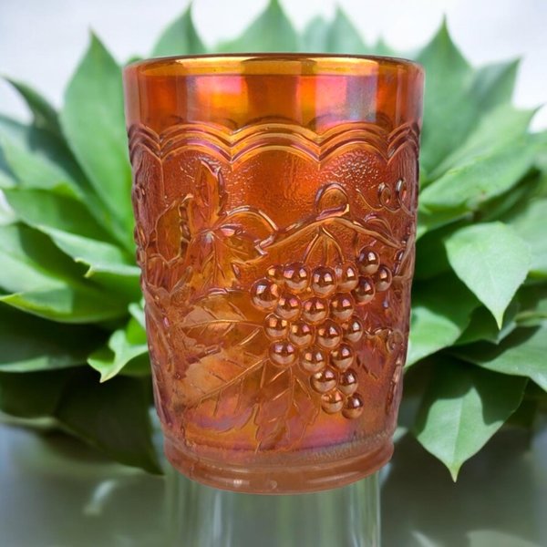 Imperial Glass Marigold Grape Carnival Glass 4" Tumbler