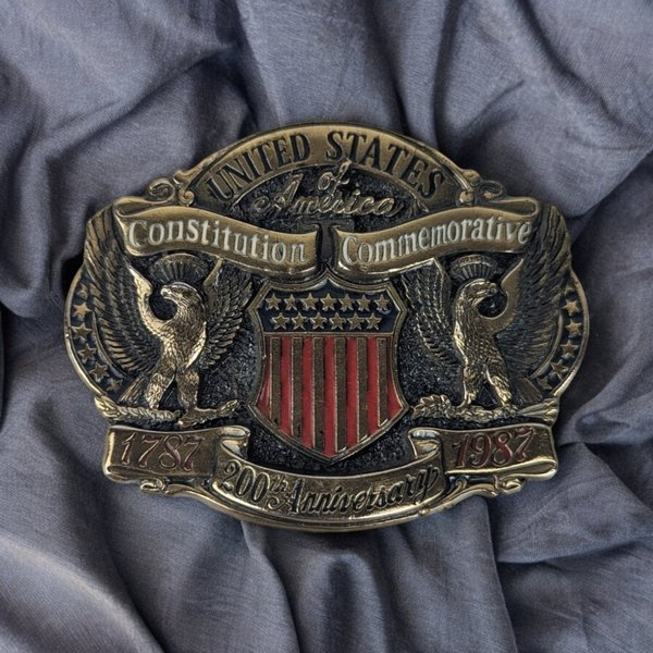 Vintage United States of America Constitution Commemorative Belt Buckle