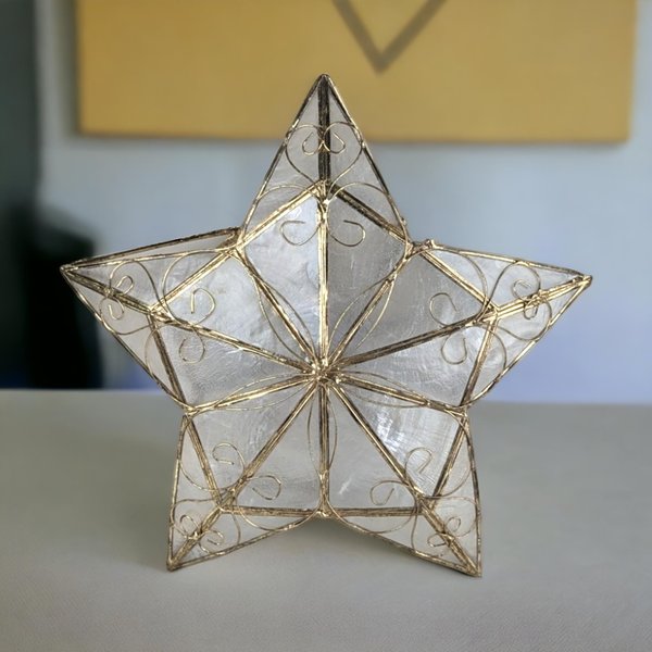 Vintage Capiz Star Tree Topper