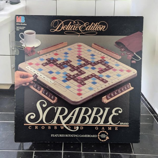 Vintage 1989 Scrabble Deluxe Edition - Turntable Board, Complete Set, Excellent Condition