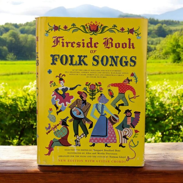 Vintage Fireside Book of Folk Songs | Hardcover Music Book | Classic American Folk Music | Collectible Songbook