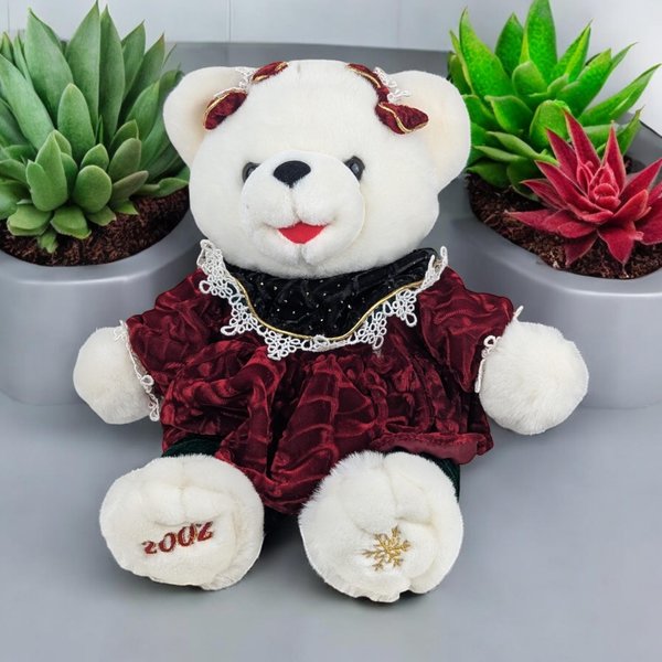 2002 Dandee Snowflake Girl Christmas Plush Bear 14" | Holiday Decor | Collectible