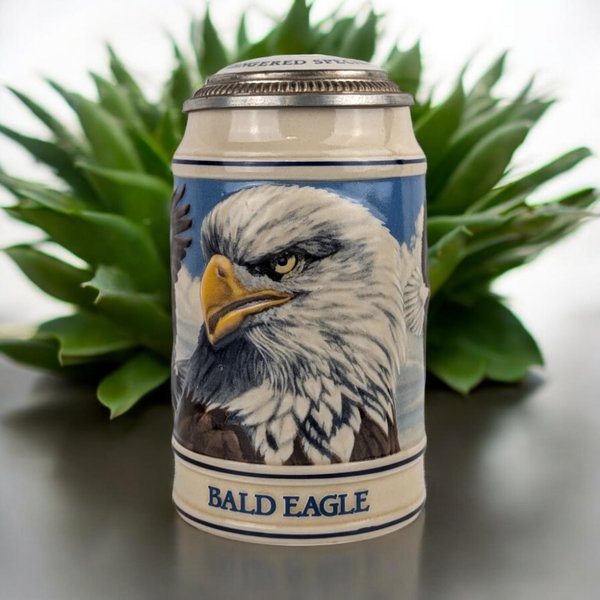 Vintage 1989 Budweiser Anheuser Busch Bald Eagle Stein | Collectible Beer Stein | Americana Decor