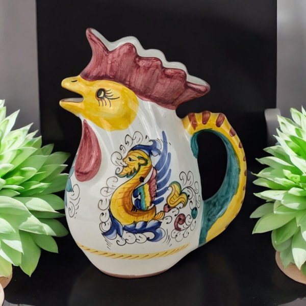Vintage Italian Ceramic Rooster Pitcher/Creamer - William Sonoma, Farmhouse Kitchen Decor