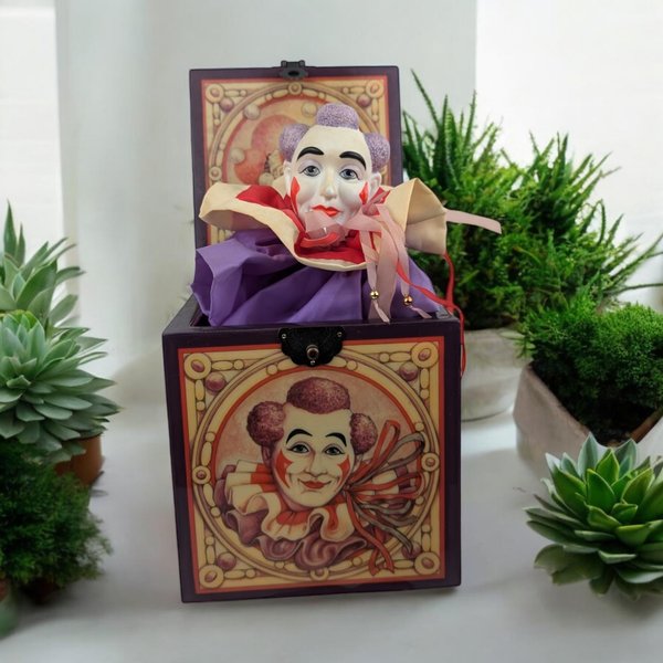Vintage 1986 Faith Wick Enesco Grimaldi Musical Clown Jack in the Box | Limited Edition #2381 | Plays "Send in the Clowns"