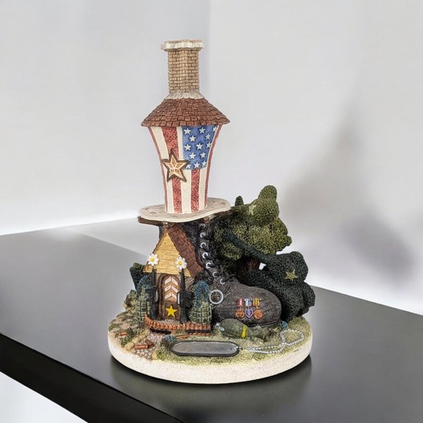 Vintage 1995 The Shoemaker's Dream "Uncle Sam's Boot" Village House | 7.5" Tall | Americana Decor | Patriotic Gift