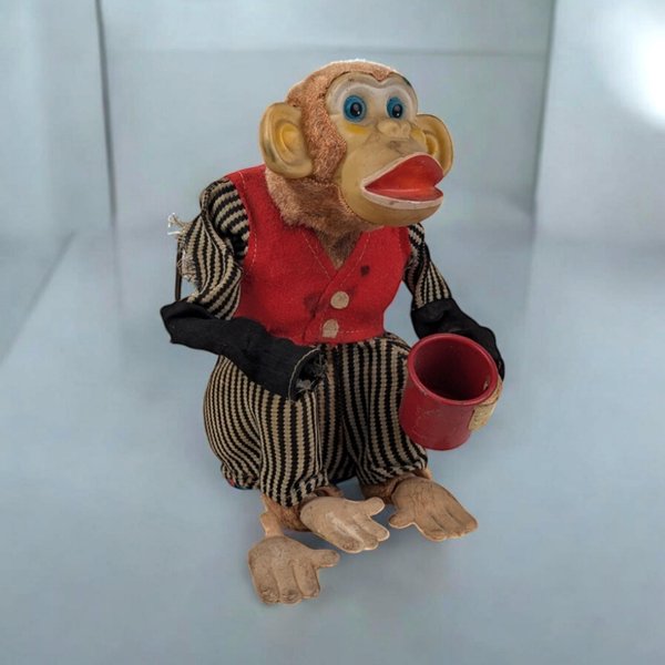 Vintage Non Working Cragston Mechanical Monkey | Retro Toy | 9" Tall | Restoration Project