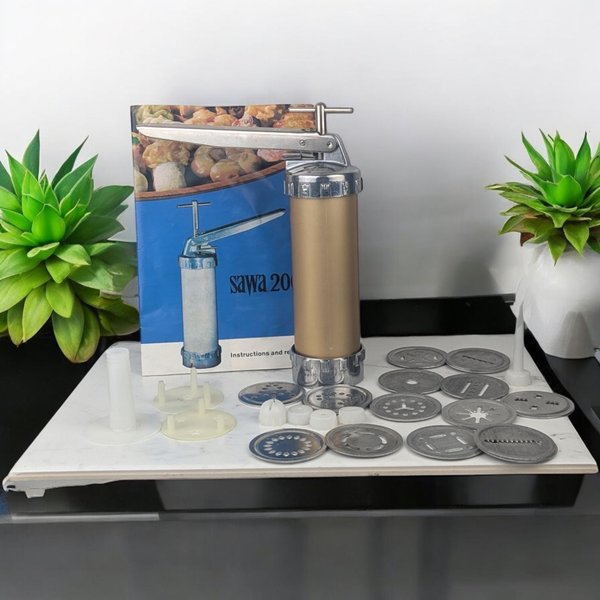 Vintage Sawa 2000 Deluxe Cookie Press, Complete Set, Spritz Cookies, Swedish Cookie Gun, Retro Baking Tool