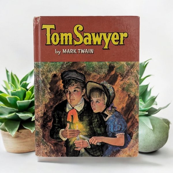 1955 The Adventures of Tom Sawyer | Mark Twain | Illustrated Hardcover | Whitman Publishing | Vintage Children's Book