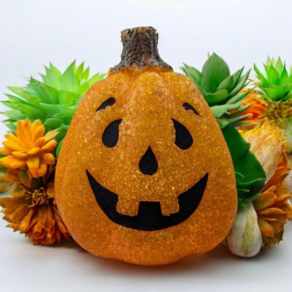 Vintage Seasons Melted Plastic Popcorn Light Up Jack O'Lantern | 8" Tall | Halloween Decor | Working Light