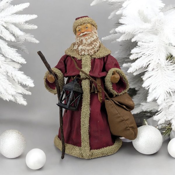 Vintage Kurt Adler Old World Santa Cloth Figure | 10" Tall | Christmas Decor | Original Box
