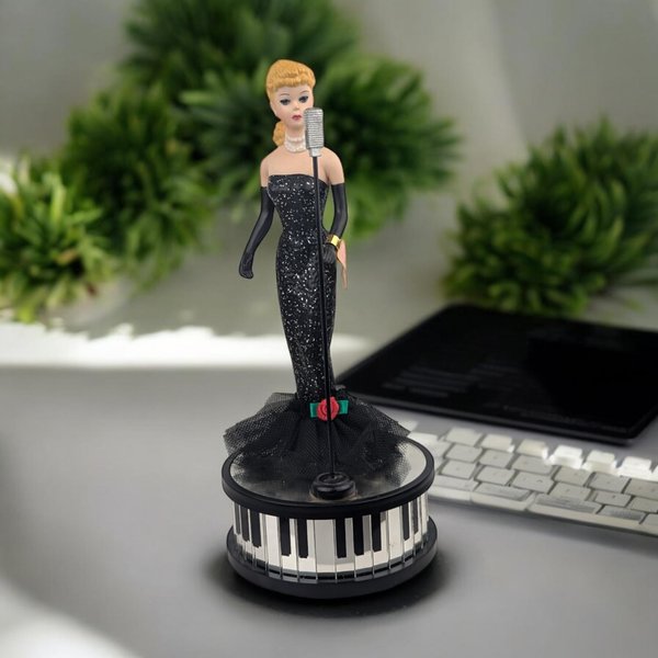 Vintage 1993 Blonde Barbie Solo in the Spotlight Musical Figurine | Ceramic | Plays "Unforgettable" | Numbered | Excellent Condition